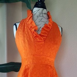 Ruffle Jacquard Sheath Dress